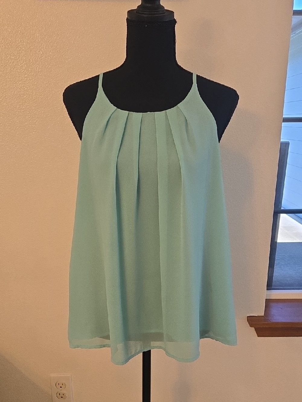 DNA couture Mint Pleated Halter Camisole